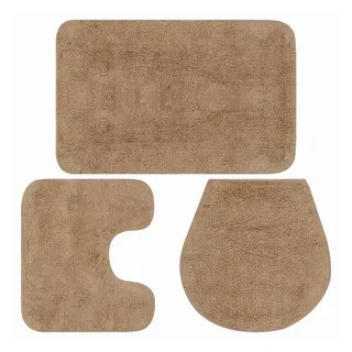 vidaXL Badematten-Set 3-tlg. Stoff Beige