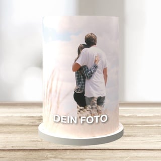 Windlicht mit Bild | Fotogeschenk zum Geburtstag, Jahrestag, Muttertag | Tischdeko Hochzeit, Jugendweihe, Konfirmation | Menükarte Hochzeit oder Platzkarten Feier (Größe S)