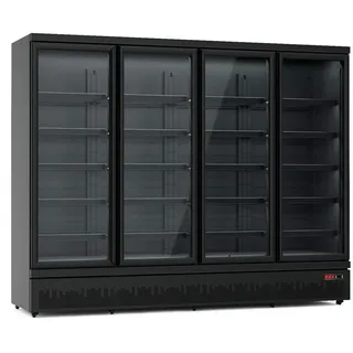 CombiSteel Gastro Flaschenkühlschrank Kühlschrank Gewerbekühlschrank 2500 L 2508x710x1997mm Schwarz