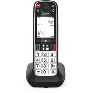 Gigaset Easy 520 Seniorentelefon mit SOS-Notruf, Schwarz | 2,2-Zoll-Display, Freisprechfunktion, sprechende Wahltasten, Made in Germany, [Kompatibel in DE, IT, FR, NL, BE, CHE, AUT]