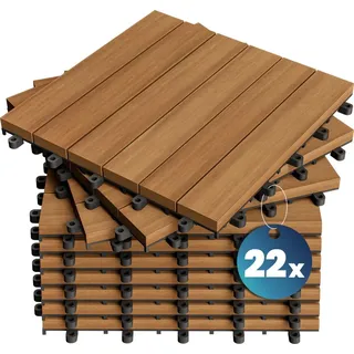 CASARIA Holzfliesen mehrfarbig 30 x 30 cm 22 St.