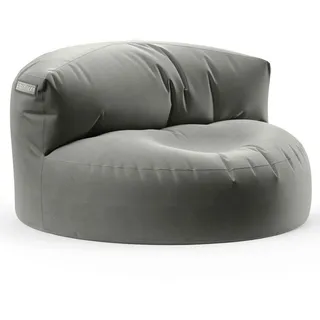 Green Bean Indoor Grau, Textil, Füllung: EPS Mikroperlen,Styroporkugeln,Styroporkugeln, Rund, 90x50x50 cm, Hergestellt in Deutschland, Gartenmöbel, Gartenstühle, Outdoor-Sitzsäcke