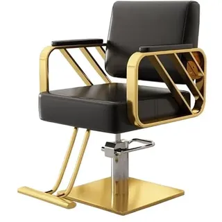 Bruce & Shark Klassischer Friseurstuhl 360° Drehbar Verstellbar Mit Hydraulikpumpe, Friseursalon Stuhl, Hochwertiger Edelstahlrahmen, PVC Leder Polster,für Schönheitssalons, Friseur und Zuhause