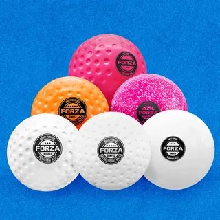 FORZA Hockeybälle für Match & Training - Dimples oder Glatt | Komplettes Sortiment - Getestet von Hockey Wales (6 Stück, Dimpel Training Ball | Weiß)