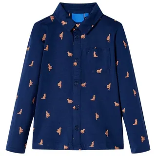 vidaXL Kinderhemd Marineblau 116 - Blau