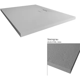 Breuer Duschwanne »Modern Line Steinoptik«, Mineralguss, steingrau, rechteckig