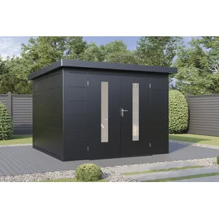 Wolff Finnhaus Premium Metall Gartenhaus Eirik 3030 Anthrazit