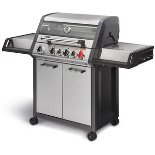 Enders® Gasgrill MONROE PRO 4 SIK TURBO, 4-Edelstahlbrenner, Seitenkocher, Infrarot-Backburner, PanoVision Sicht, HEAT RANGETM-Brenner, SWITCH GRIDTM, 800 °C TURBO ZONETM, SIMPLE CLEANTM #8378