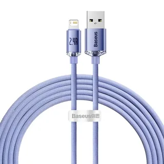Baseus Crystal Shine USB Lightning Kabel, Baseus 2 m, Violett