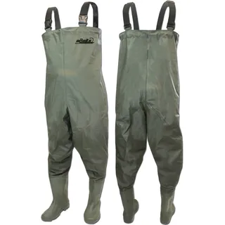 Angel-Berger Magic Baits Wathose Wader Watstiefel Watbekleidung PVC Nylon Wasserdicht Anglerhose (44) - XL