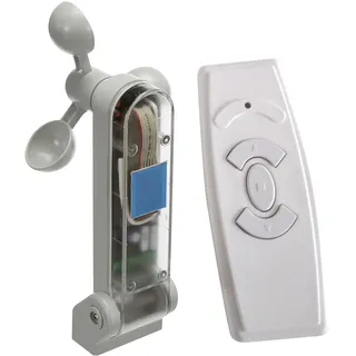 TENDEEVOLUTION Markisensteuerung Wind Sonne Regen mit Windmesser, Regensensor und Fernbedienung, Markise mit Motor und Sonnensensor (Regen und Windsensor)