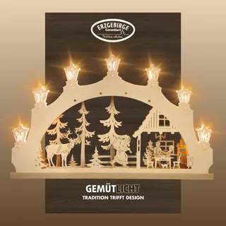 Weigla LED Schwibbogen/Lichterbogen"Weihnachtsabend" 7 flg. Erzgebirge garantiert