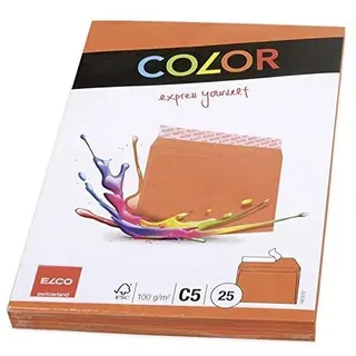 ELCO Briefumschläge Color DIN C5 ohne Fenster orange haftklebend 25 St.