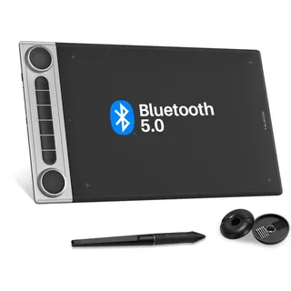 HUION Inspiroy Dial 2 Bluetooth Grafiktablett, Dual Dial | 10 x 6 Zoll, 6 Programmierbare Tasten, Kabellos, Für MacOS Windows ChromeOS Linux