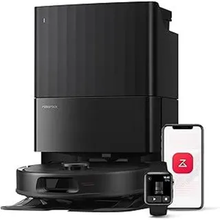 Roborock QV 35A Staubsauger Roboter mit Wischfunktion&Hebarem Wischmopp 8.000pa (Upgrade von Qrevo S),Anti-Verfilzungsbürste, All-in-One Dock - Schwarz