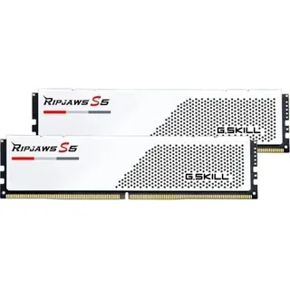 G.SKILL Ripjaws S5 weiß, DIMM Kit 32GB, DDR5-6000, CL36-44-44-96, on-die ECC F5-6000J3648D16GX2-RS5W,