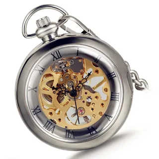 Lancardo Taschenuhr Vintage Herren Damen Uhr Analog mit Metall Kette Weihnachten Geschenk LCD100566