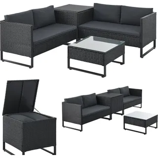 Juskys Santorini Loungeset schwarz/grau