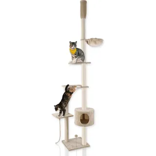lycce Katzenbaum TOWER Kratzbaum deckenhoch Sisal Plüsch 230-260 cm