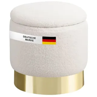 Albatros Hocker mit Stauraum Nizza Sitzhocker mit Stauraum, Modernes Design, Edler Sherpa-Bezug Sitztruhe Sitzbank mit Stauraum – optimal als Fußhocker Hocker