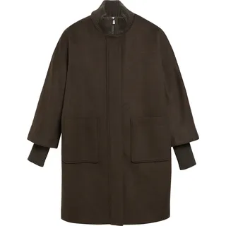 Comma, Cape-Mantel aus Wollmix mit Ripp-Details Braun 34