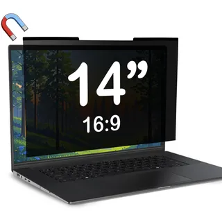 Dabernur Magnetischer Laptop-Sichtschutz 14 Zoll für 16:9-Bildschirme, Abnehmbarer Anti-Glare-Privacy-Filter, Bildschirm-Filter und -Schutz für Laptops, 12,2" × 6,86", Passend für FHD 1920 × 1080