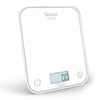 Tefal Tefal, Optisss BC50U0V0 Elektronische Küchenwaage, leicht lesbares Display, kratzfest, Kapazität 5 kg, Weiß