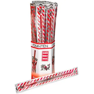 WURSTBARON® PIKANTEN Wurst Snack nach Krakauer Art, Rind und Schwein, bayerisches Original, verzehrfertige Rauchwurst ideal zum Mitnehmen (40er Pack je 18 g)