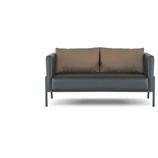 Xlmoebel 2-Sitzer Zweier-Sitzplatz für das Büro in Schwarz, zeitgemäße Sitzgelegenheit, Hergestellt in Europa braun|schwarz