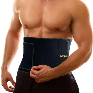 Waist Trainer Bauchweggürtel Damen Herren, Bauchgurt Sport Bauchgürtel zum abnehmen, Schwitzgürtel Bauch Weg gürtel, Schwitz gürtel, Fettverbrennungs gürtel Bauchstraffung Taillentrainer, Schwarz L - L
