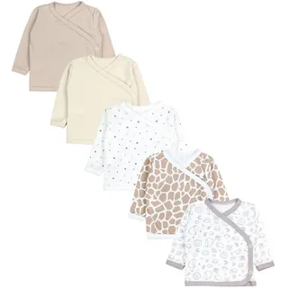TupTam Baby Langarm 5er Set aus Oeko-TEX zertifizierten Stoffen Unisex, Farbe: Unisex Beige, Größe: 74 - 74