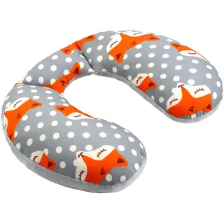 Alaoo Nackenkissen Kinder,Ergonomische Form des Nackenhörnchen Auto Flugzeug Baby,Kinder schlafkissen Auto Entlastet und Bietet Sicheren Halt in Auto,Babyschale oder Kinderwagen,Fuchs-Muster