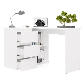Topeshop Eckschreibtisch NICEA Weiß