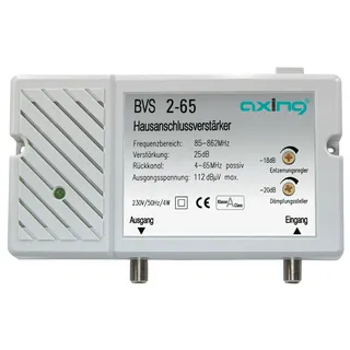 axing/skt BVS 2-65 - Hausanschlussverstärker, Breitbandkabel-Verstärker, 25 dB,