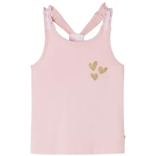 vidaXL Kinder Tank Top Glitzer-Herz Mädchen Unterwäsche Unterhemd Ärmellos Hellrosa 128 - 128