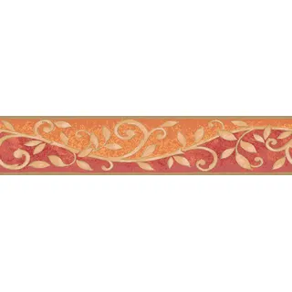 A.S. Création Bordüre Papier Blumen Beige/Orange/Rot 5 m x 0,13 m