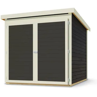 Karibu Fahrradgarage für 3 Räder - 162,5x216,5x167cm - weiß - Fichtenholz / Holz