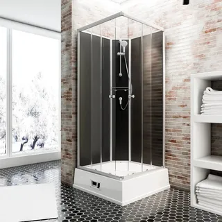 Schulte Komplettduschkabine Korfu II 94 x 110 x 215 cm mit Boiler, Pumpe