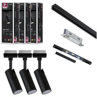 Paulmann URail Schienenspot Tubo Starterset 3x166lm 3x4,5W 3000K 230V Schwarz