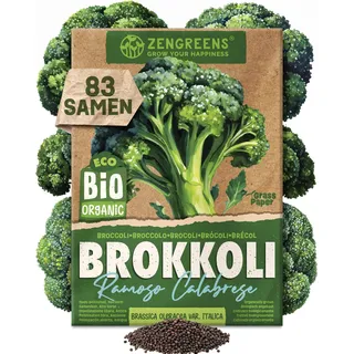ZenGreens® - Bio Brokkoli Samen - Brokkolisamen - Gemüsesamen für den einfachen Anbau im Garten, Balkon oder Hochbeet - Gemüse Saatgut - Broccoli - Ramoso calabrese