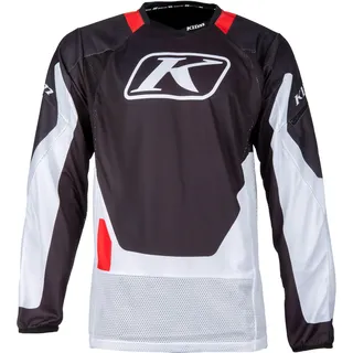 Klim Dakar Trikot - Hellgrau/Schwarz/Rot / M