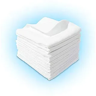 10 Stück - Stoffwindeln Stoffwindel Windeln Windel Mullwindeln Spucktuch Spucktücher 60x80 cm in WEISS