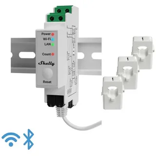 Shelly Pro 3EM, 3 Phasen WLAN + LAN Energiemessgerät, Nur für PV-Anlagen - 0% MwSt.
