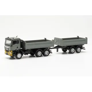 HERPA 316255 1:87, Man TGS NN Baukipper-Hängerzug, grau/gelb