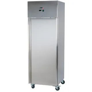 Romux® Kühlschrank mit 1 Tür 68 cm mit Umluftkühlung | Gastro Kühlschrank aus Edelstahl mit 430 L Kapazität - 3 Einlegeböden und 480 W