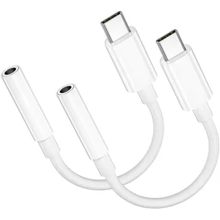 Adapter USB C auf Klinke 2Pack, USB C auf 3.5mm Kopfhörer Adapter USBC Klinke Adaptor Aux USBC Adaptor kompatibel mit iPhone 17 Air/17/16/15/Pro Max/Plus/Samsung Galaxy/iPad Pro/Xiaomi/Google Pixel