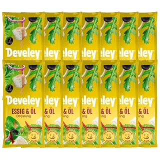 Develey Saucen, Develey Salatdressing Essig Öl Salatsauce fein würzig 75ml 14er Pack