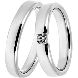 Trauring DOOSTI "Schmuck Geschenk Silber 925 Trauring Ehering Partnerring LIEBE" Gr. 56, silber (silberfarben), Fingerringe, Damen, 56,mit Zirkonia, Silber 925 (Sterlingsilber), 4mm, Trauring, Made in Germany - wahlweise mit oder ohne Zirkonia