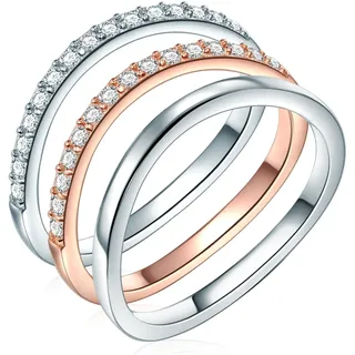 Rafaela Donata Ring rosegold | silber / transparent 58