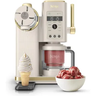 Ninja CREAMi Scoop und Swirl Eismaschine mit 2x Dosen, 13 Funktionen, macht Eis, Softserve, Gelato, Sorbet, Milchshakes und mehr, Mix-In Option, Stone Gold, NC701UKSTGD